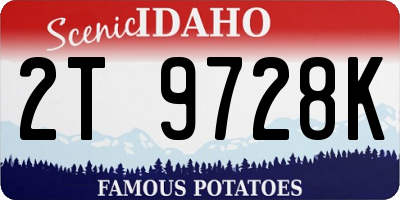 ID license plate 2T9728K