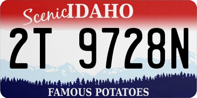 ID license plate 2T9728N