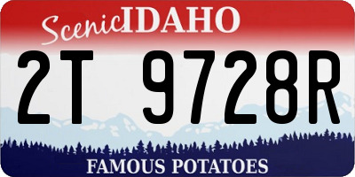 ID license plate 2T9728R