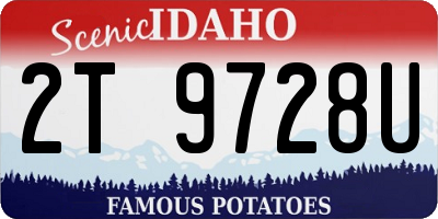 ID license plate 2T9728U