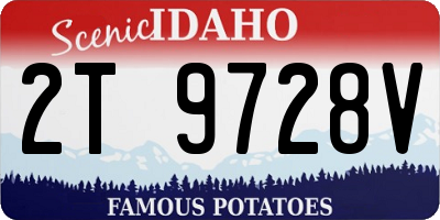 ID license plate 2T9728V