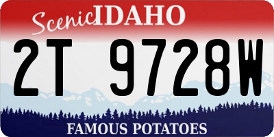 ID license plate 2T9728W