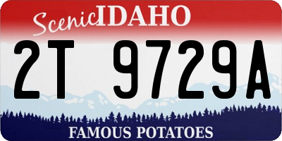 ID license plate 2T9729A