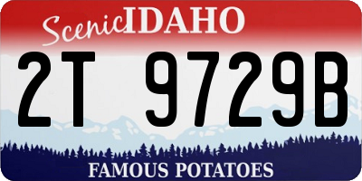 ID license plate 2T9729B