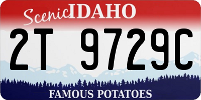 ID license plate 2T9729C