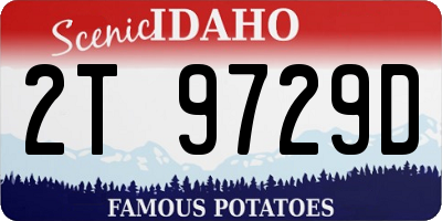 ID license plate 2T9729D