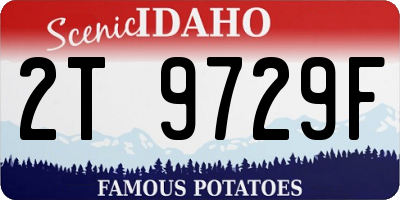 ID license plate 2T9729F