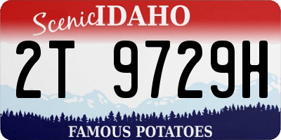 ID license plate 2T9729H