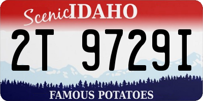 ID license plate 2T9729I