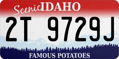 ID license plate 2T9729J