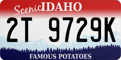 ID license plate 2T9729K