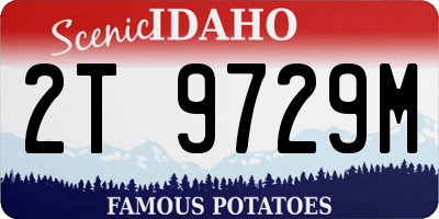 ID license plate 2T9729M