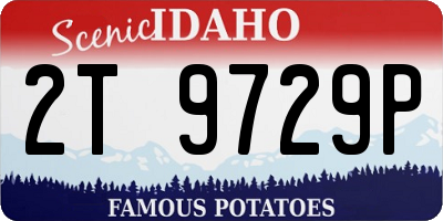 ID license plate 2T9729P