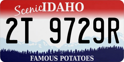 ID license plate 2T9729R