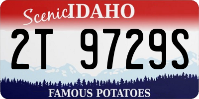 ID license plate 2T9729S