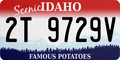 ID license plate 2T9729V