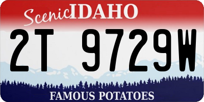 ID license plate 2T9729W