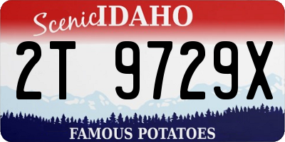 ID license plate 2T9729X