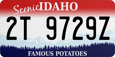 ID license plate 2T9729Z