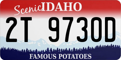 ID license plate 2T9730D