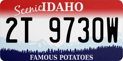 ID license plate 2T9730W