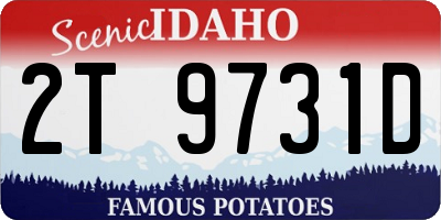 ID license plate 2T9731D