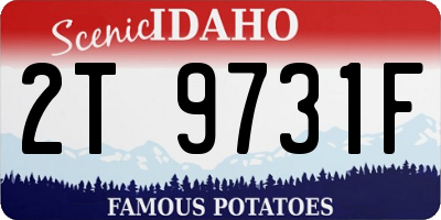 ID license plate 2T9731F