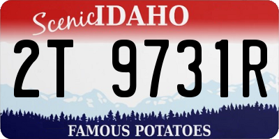 ID license plate 2T9731R