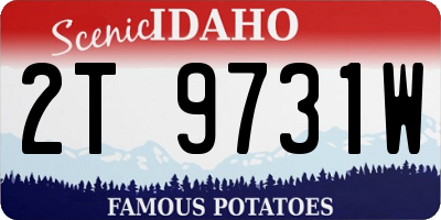 ID license plate 2T9731W