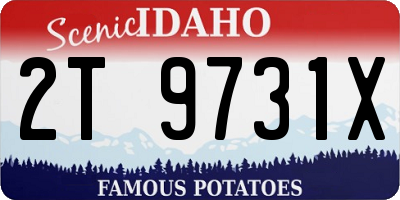 ID license plate 2T9731X