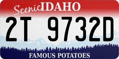 ID license plate 2T9732D