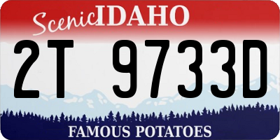 ID license plate 2T9733D