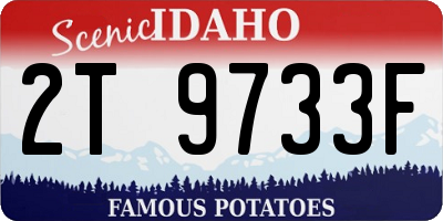 ID license plate 2T9733F