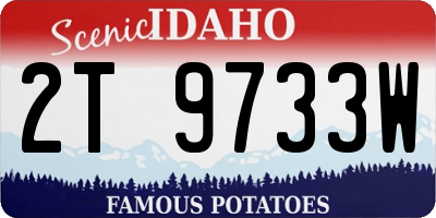 ID license plate 2T9733W