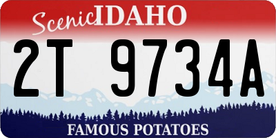 ID license plate 2T9734A