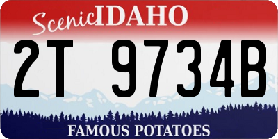 ID license plate 2T9734B