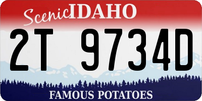 ID license plate 2T9734D