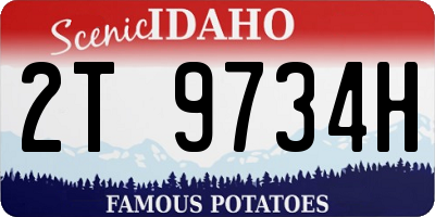 ID license plate 2T9734H