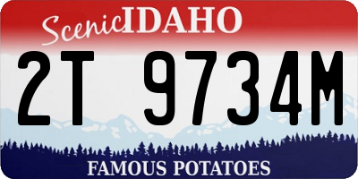 ID license plate 2T9734M