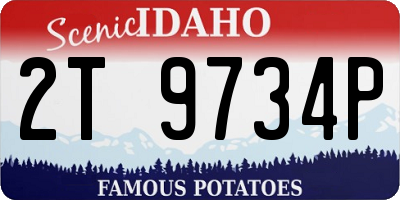 ID license plate 2T9734P