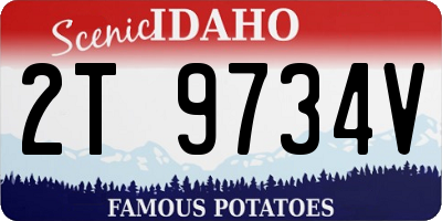 ID license plate 2T9734V