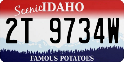 ID license plate 2T9734W