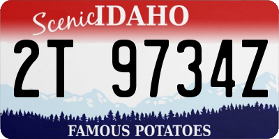 ID license plate 2T9734Z