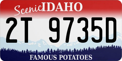 ID license plate 2T9735D