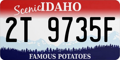 ID license plate 2T9735F