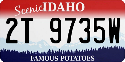 ID license plate 2T9735W