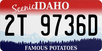 ID license plate 2T9736D