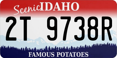 ID license plate 2T9738R