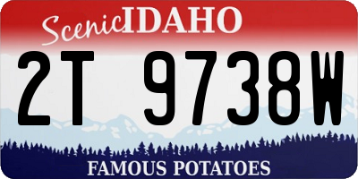 ID license plate 2T9738W