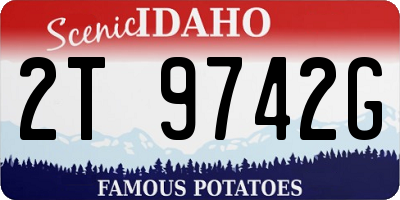 ID license plate 2T9742G